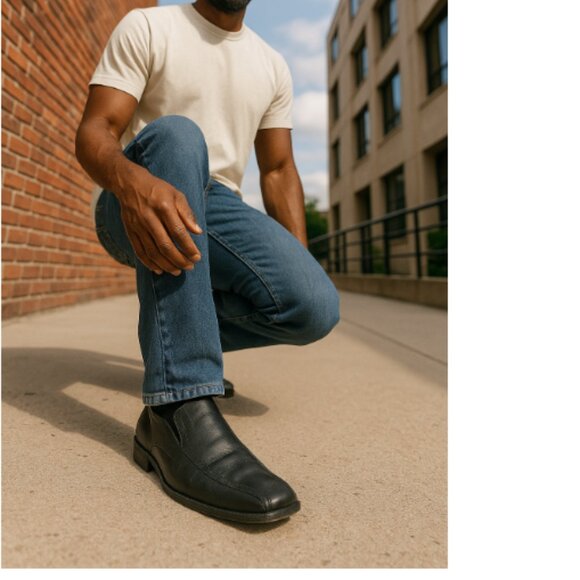 Aldo Men’s Black Leather Dress Shoes Sz 13 US 45 EU Slip On Formal Loafers - Picture 4 of 14